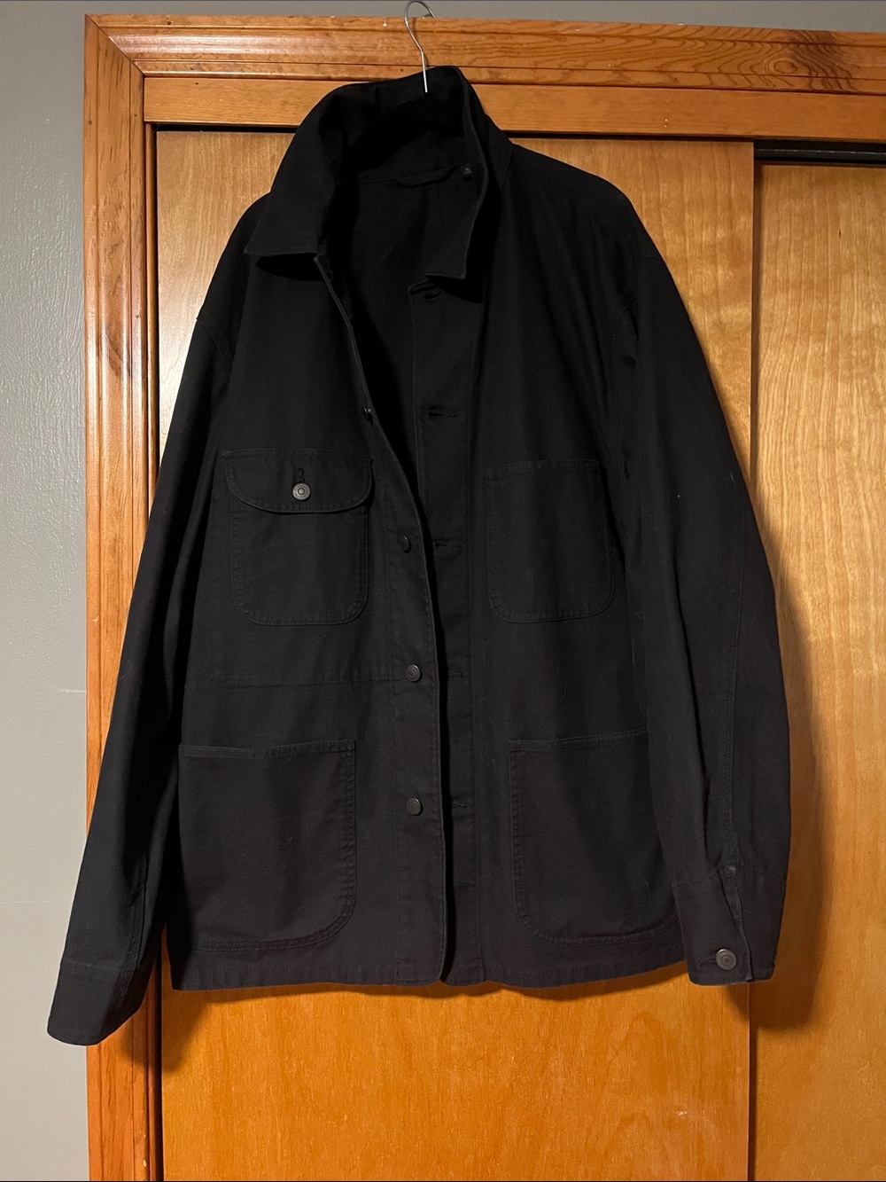 Uniqlo Black Lightweight Utility Shirt Jacket Cotton oversized relaxed